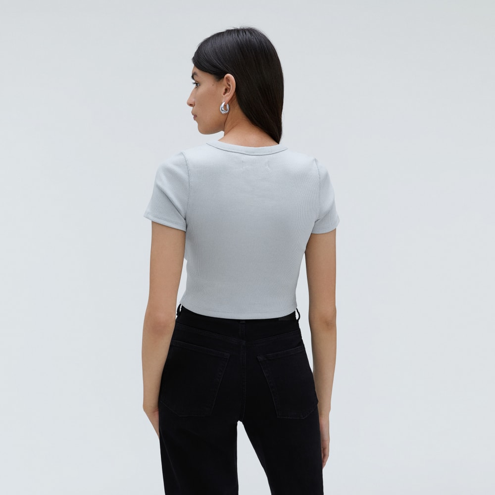 The ’90s Rib Tee in Sky — detail view