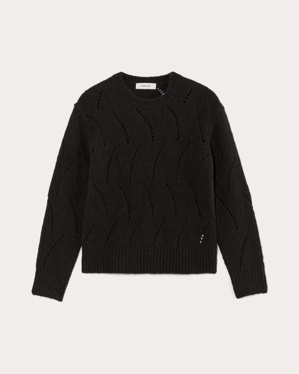 The Pointelle Sweater in Cloud in Black — alternate view