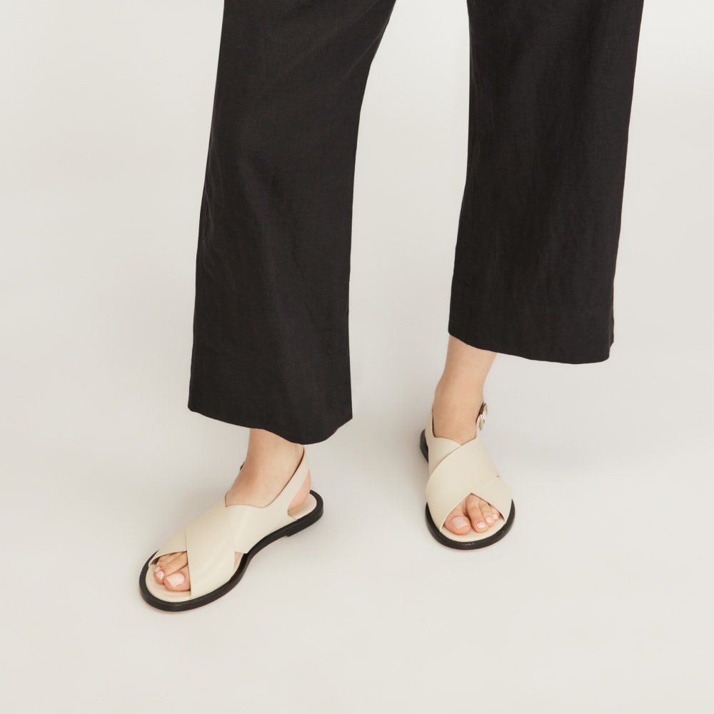 The City Crossover Sandal in Parchment — detail view
