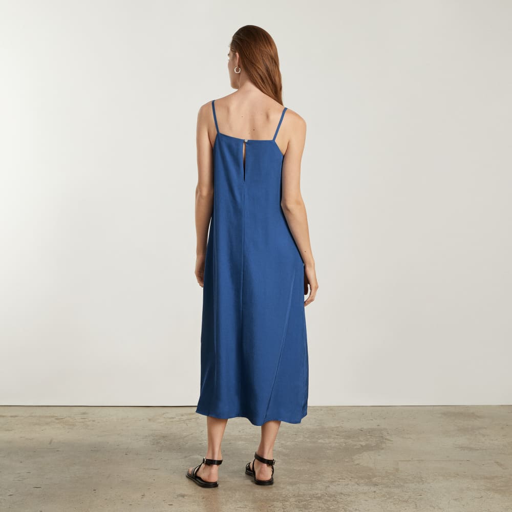The Japanese GoWeave® Slip Dress in Deep Blue — detail view