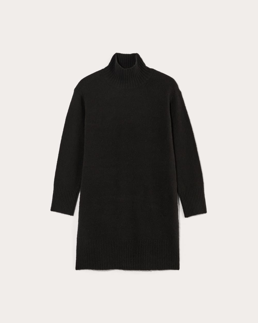 The Sweater Dress in Plush Cotton in Black — alternate view