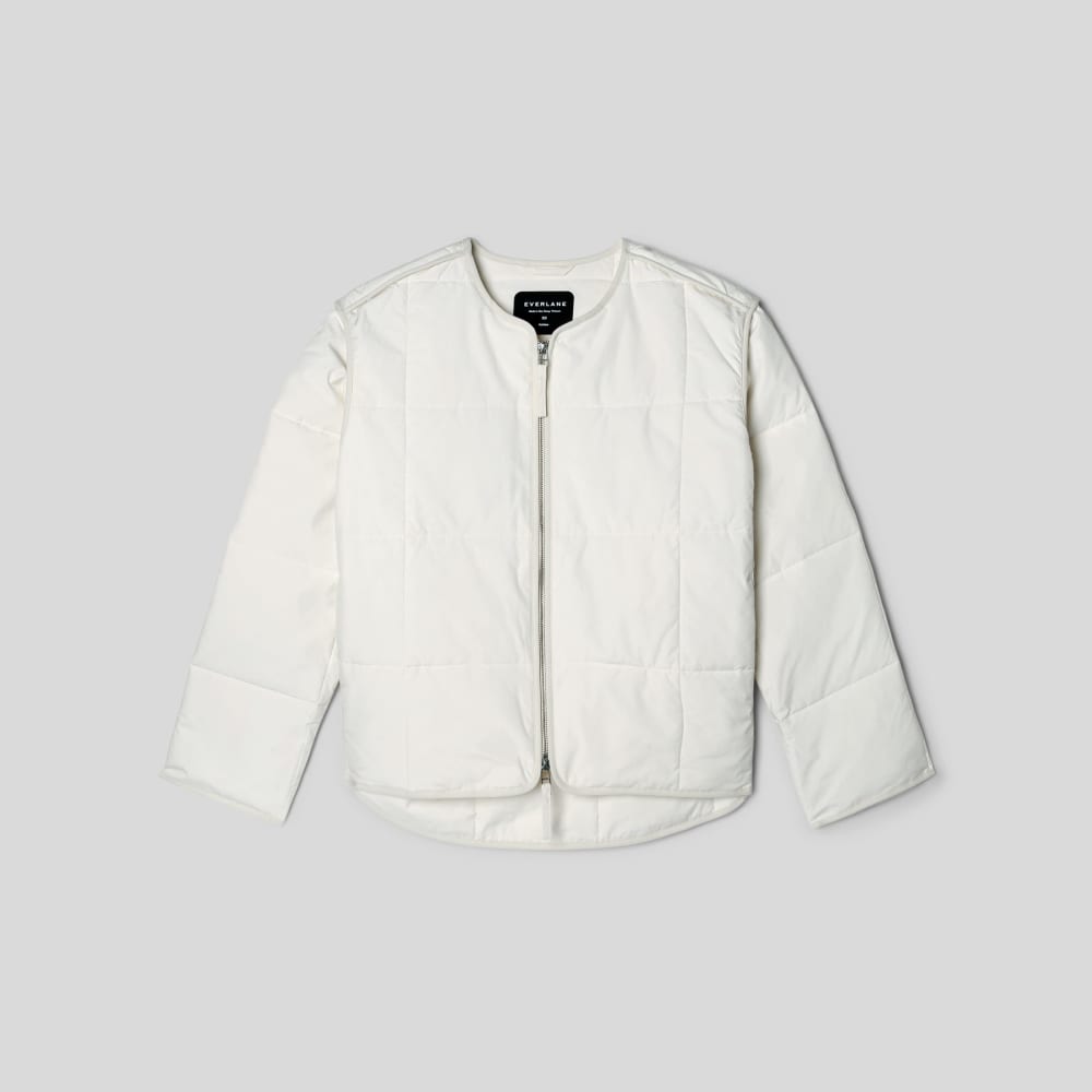 The Quilted Cotton Liner in Bone — alternate view