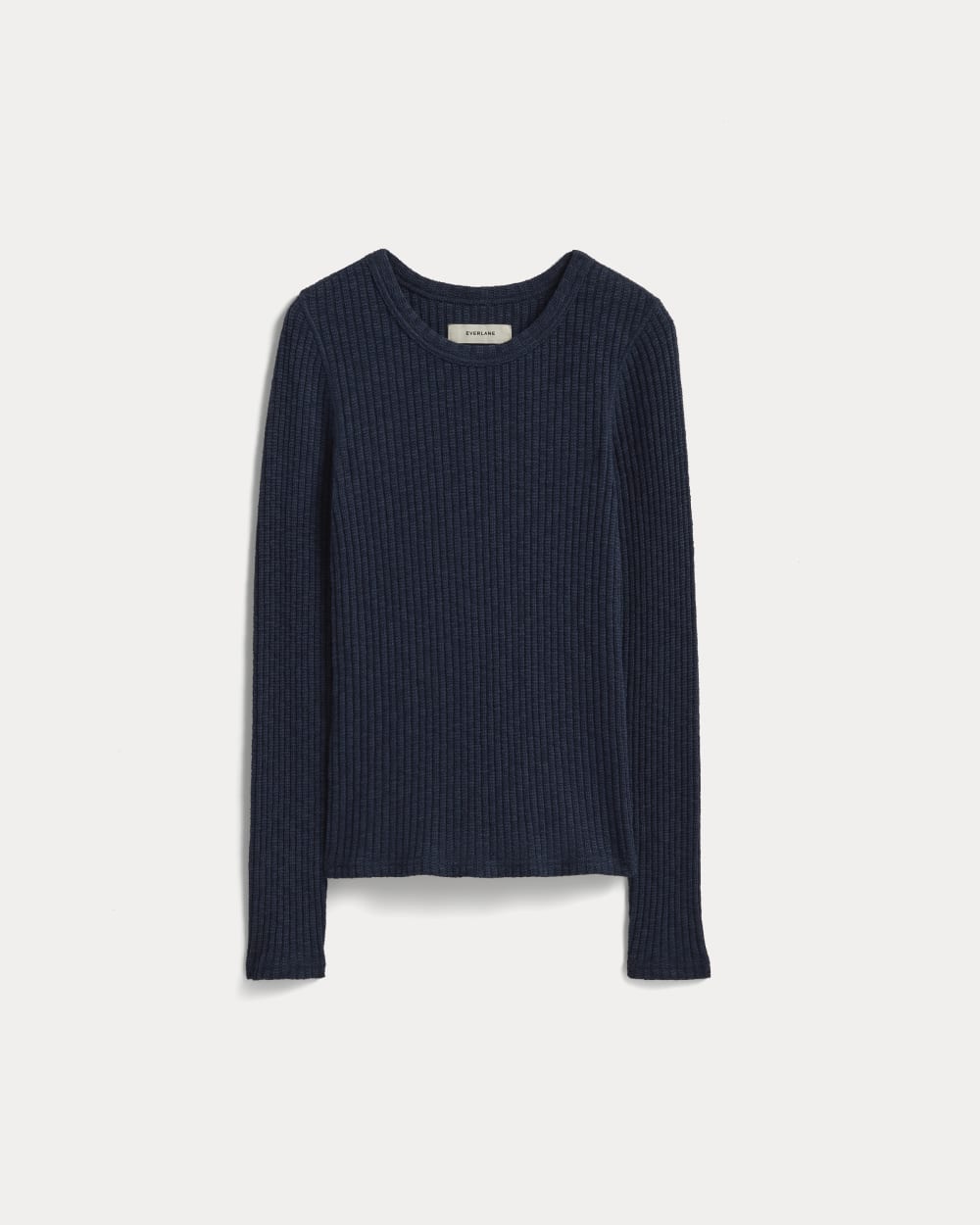 The Cozy Rib Long-Sleeve Tee in Navy — alternate view