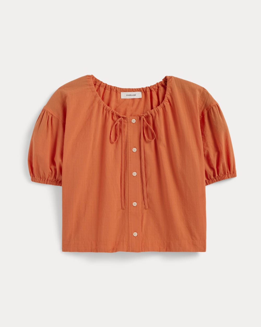 The Gauze Button-Up in Soft Orange — alternate view