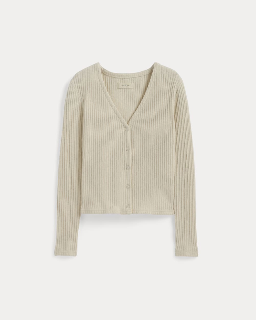 The Cozy Rib Cardigan in Bone — alternate view