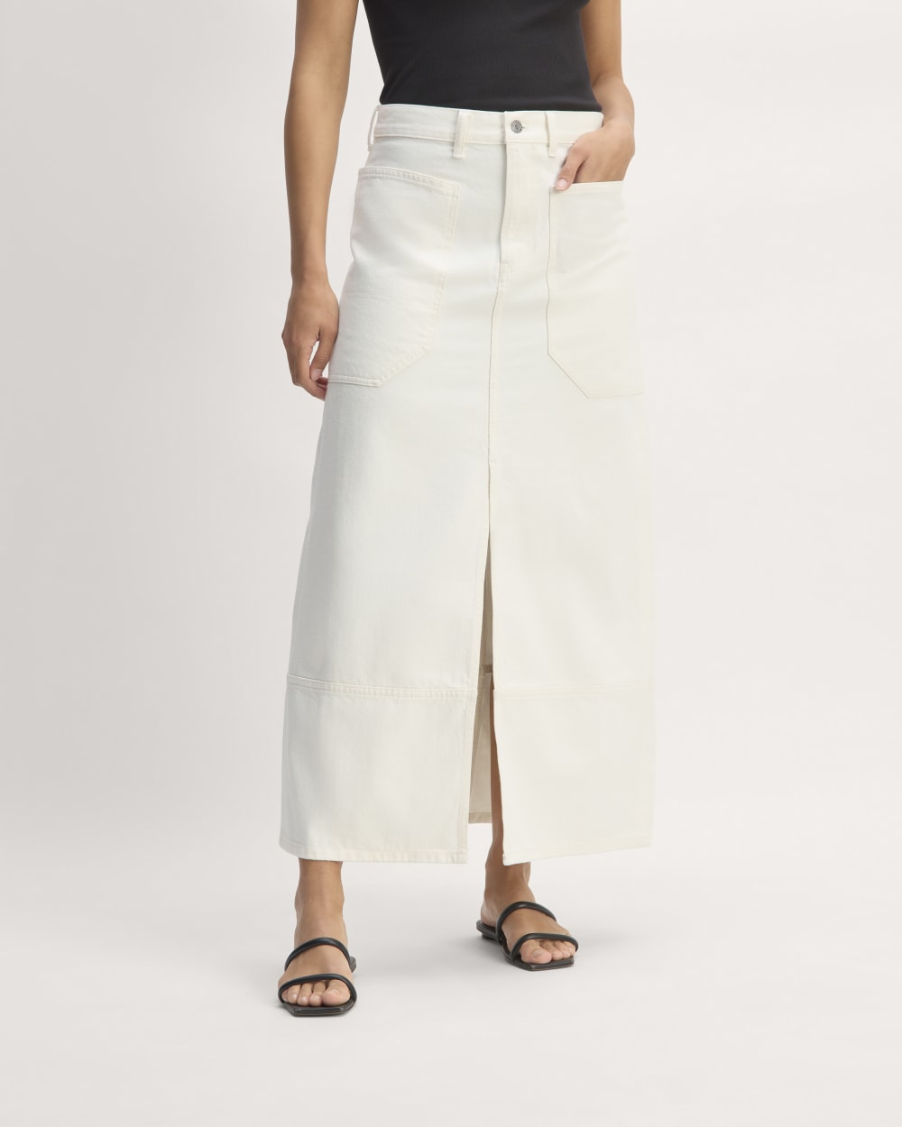 The Gardener Skirt in Bone — detail view