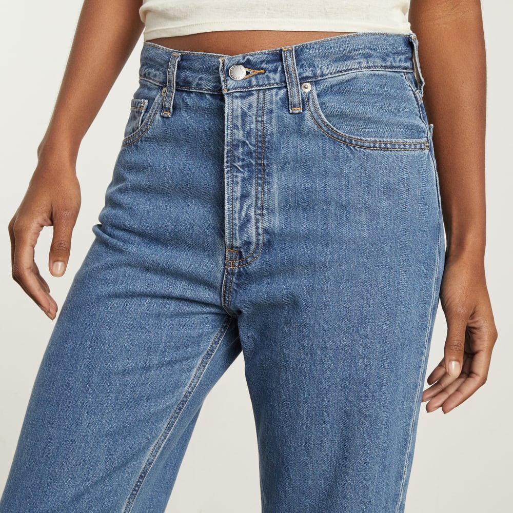 The Summer Slouch Jean in Indigo Mist — detail view