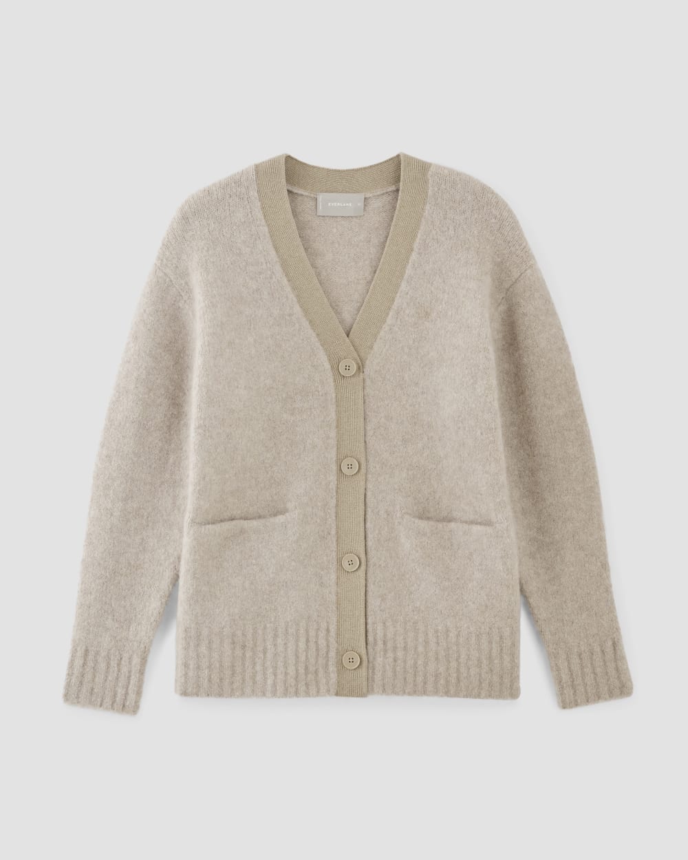 The SuperFuzz Alpaca Cardigan in Light Oat — alternate view