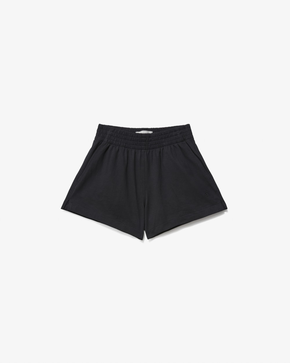 The Retro Jersey Short in Black — detail view