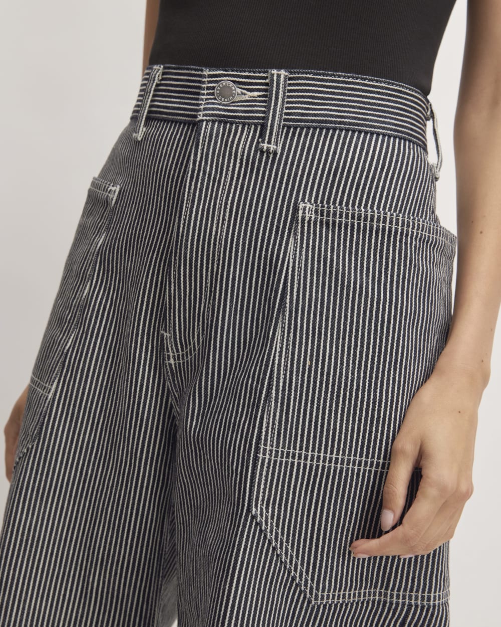 The Way-High® Gardener Cropped Jean in Hickory Stripe — detail view