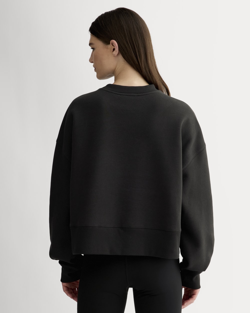 Luxe Fleece Sweatshirt in Black — detail view