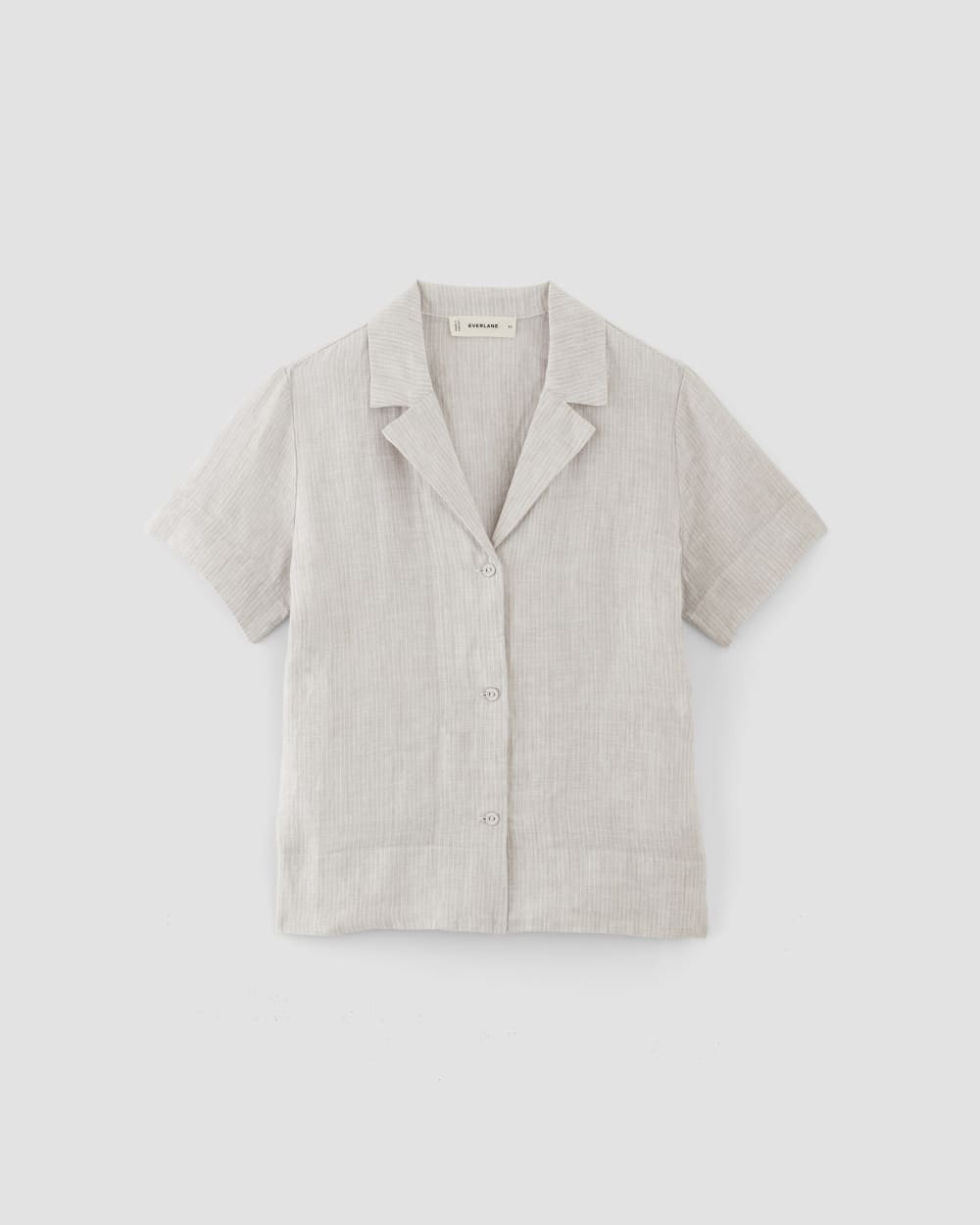 The Notch Shirt in Linen in Stone / White — alternate view