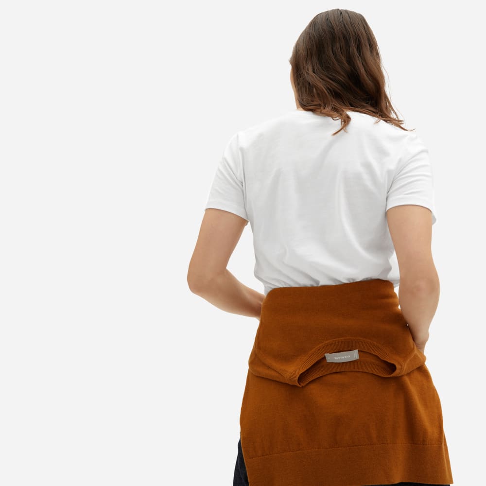 The Organic Cotton V-Neck in White — detail view