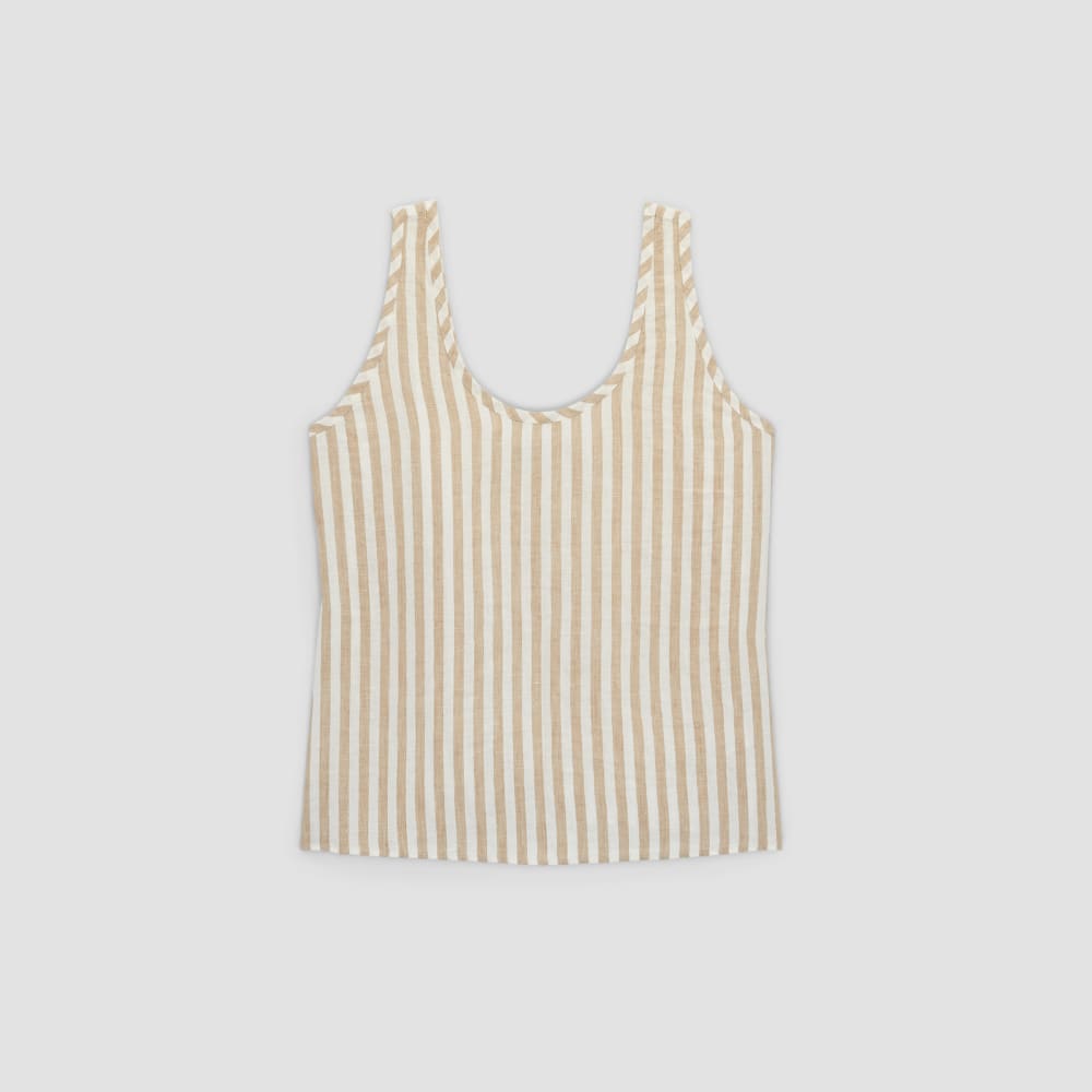 The Scoop Tank in Linen in Bone / Caramel — alternate view