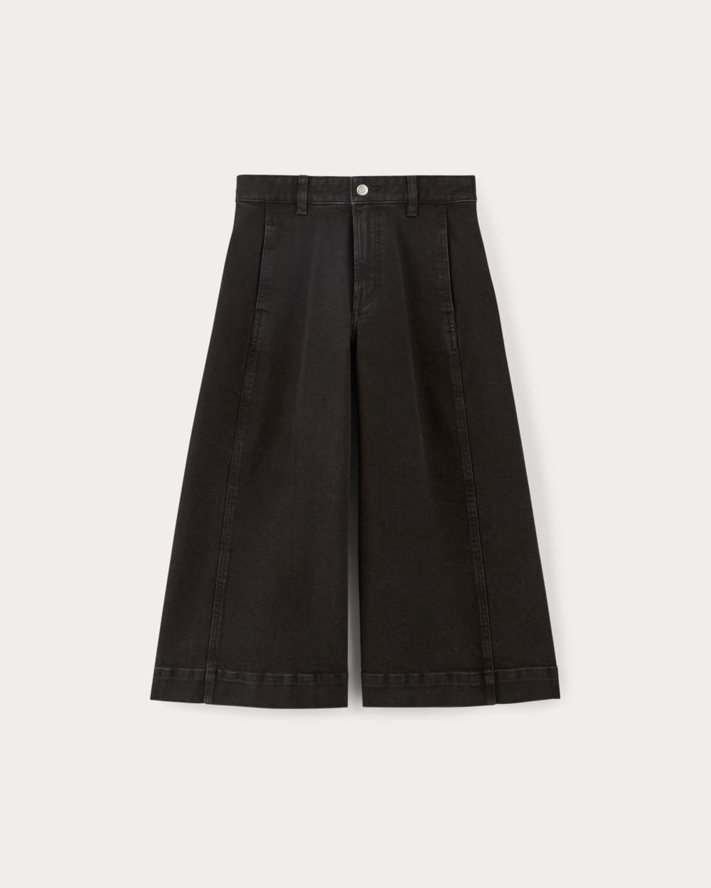 The Denim Culotte in Tumbled Black — alternate view