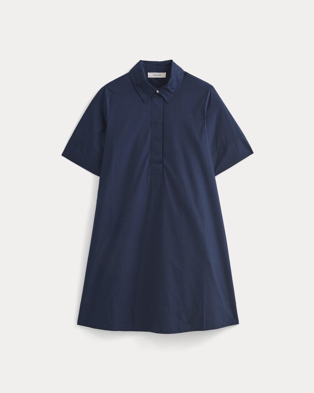 Popover Mini Shirtrdress in Ultrasoft Cotton in Navy — alternate view
