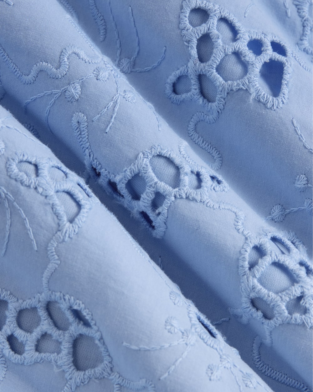 The Eyelet Pull-On Short in Sky Blue — detail view