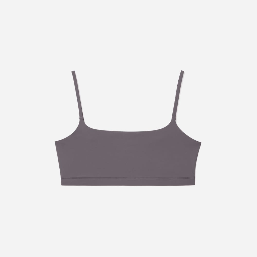 The Invisible Square-Neck Bralette in Plum Grey — front view