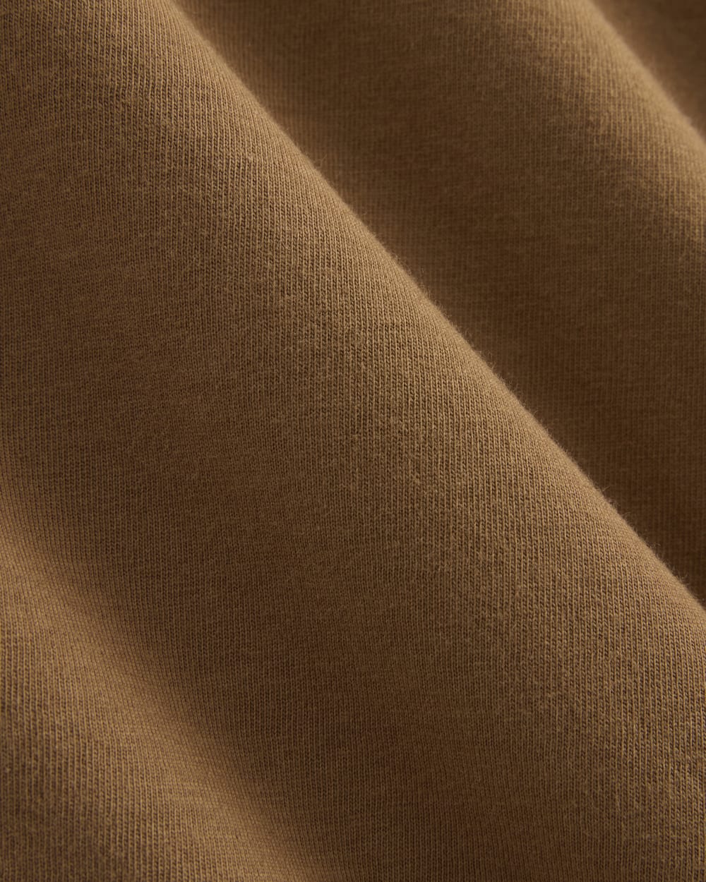 The Box-Cut Tee in Essential Cotton in Toffee — detail view