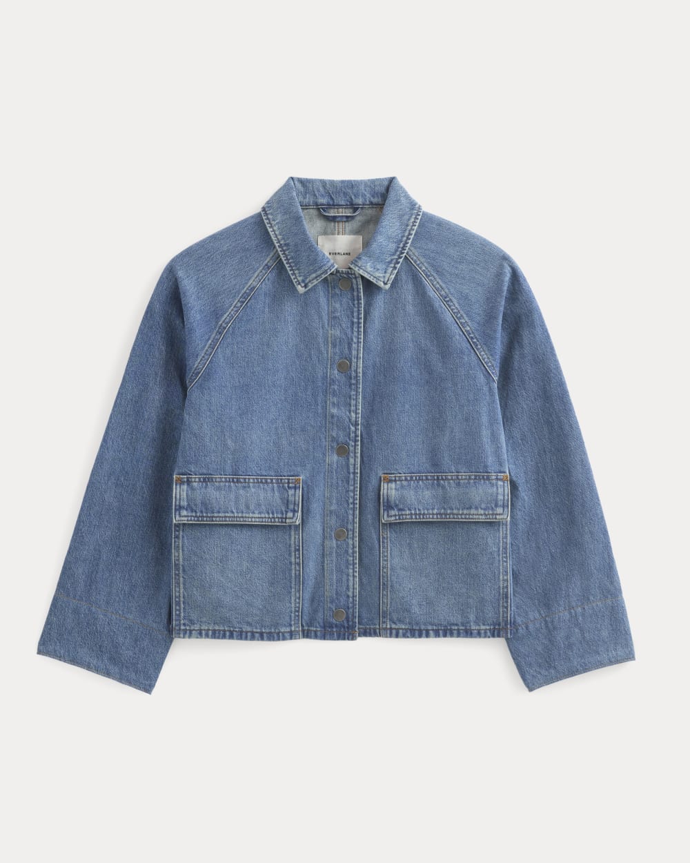 Cropped Denim Jacket in Medium Indigo — alternate view