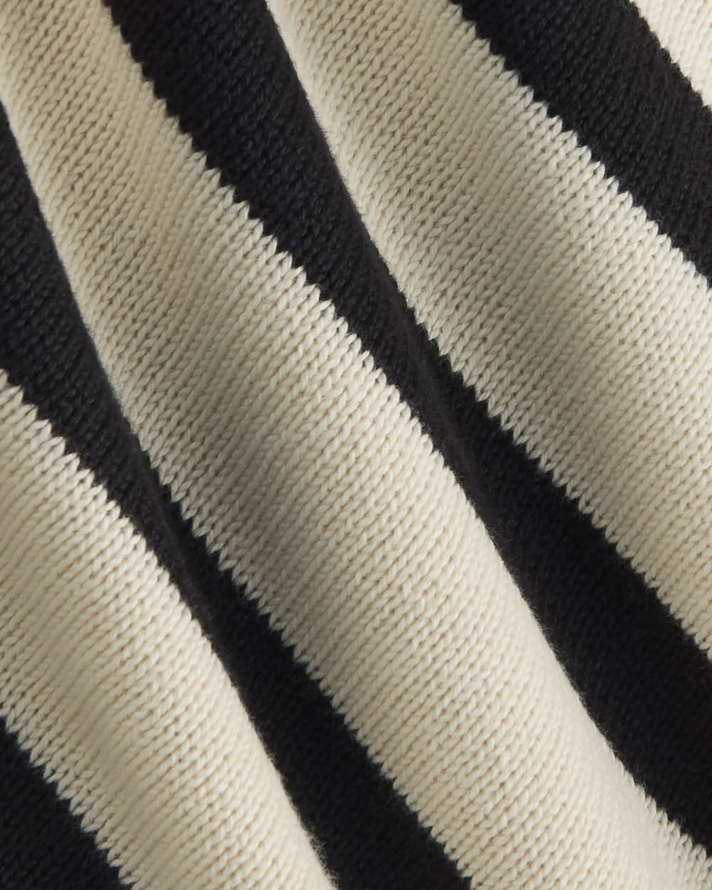 The Boxy Sweater in Everyday Cotton in Canvas / Black — detail view