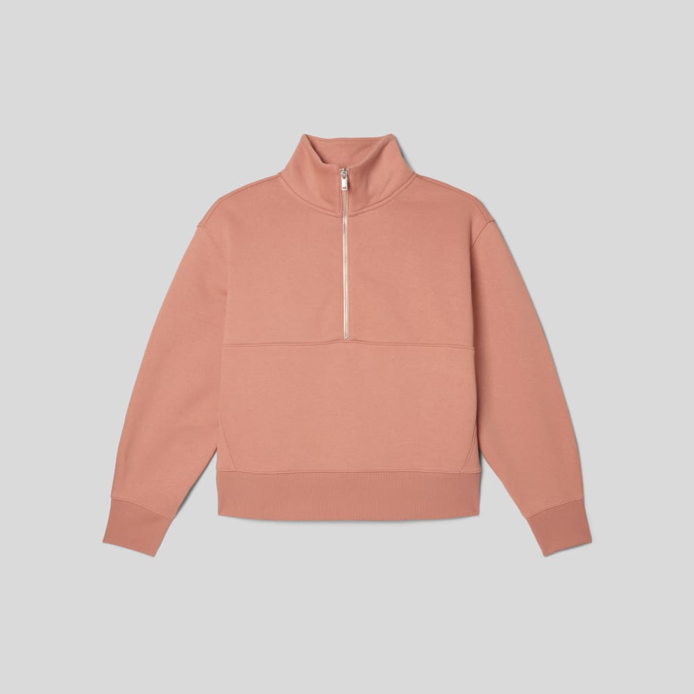 The ReTrack Half-Zip Sweatshirt in Light Rose — alternate view