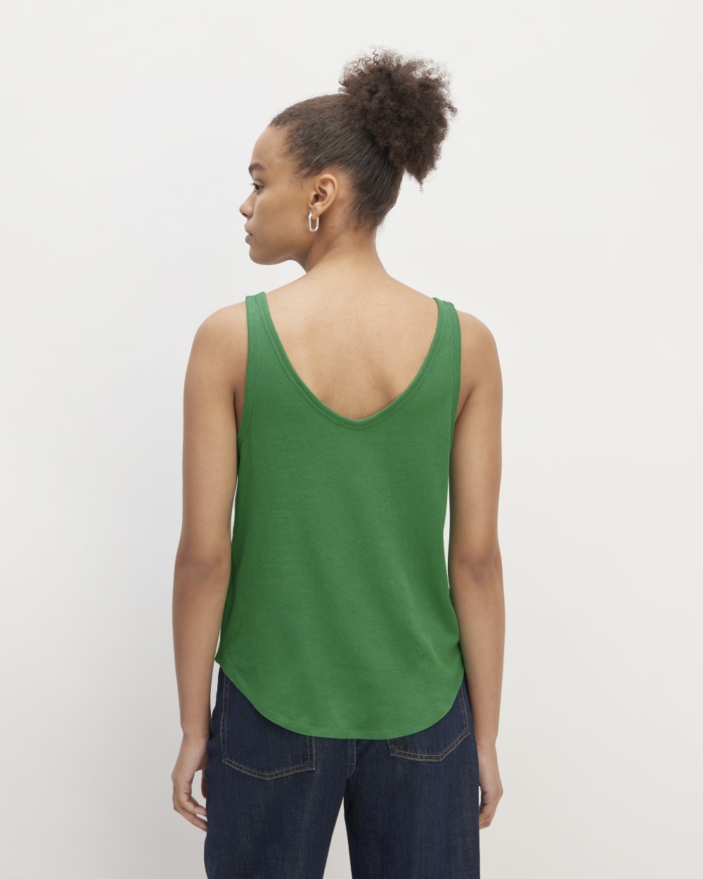 The Air Cami in Grass Green — detail view