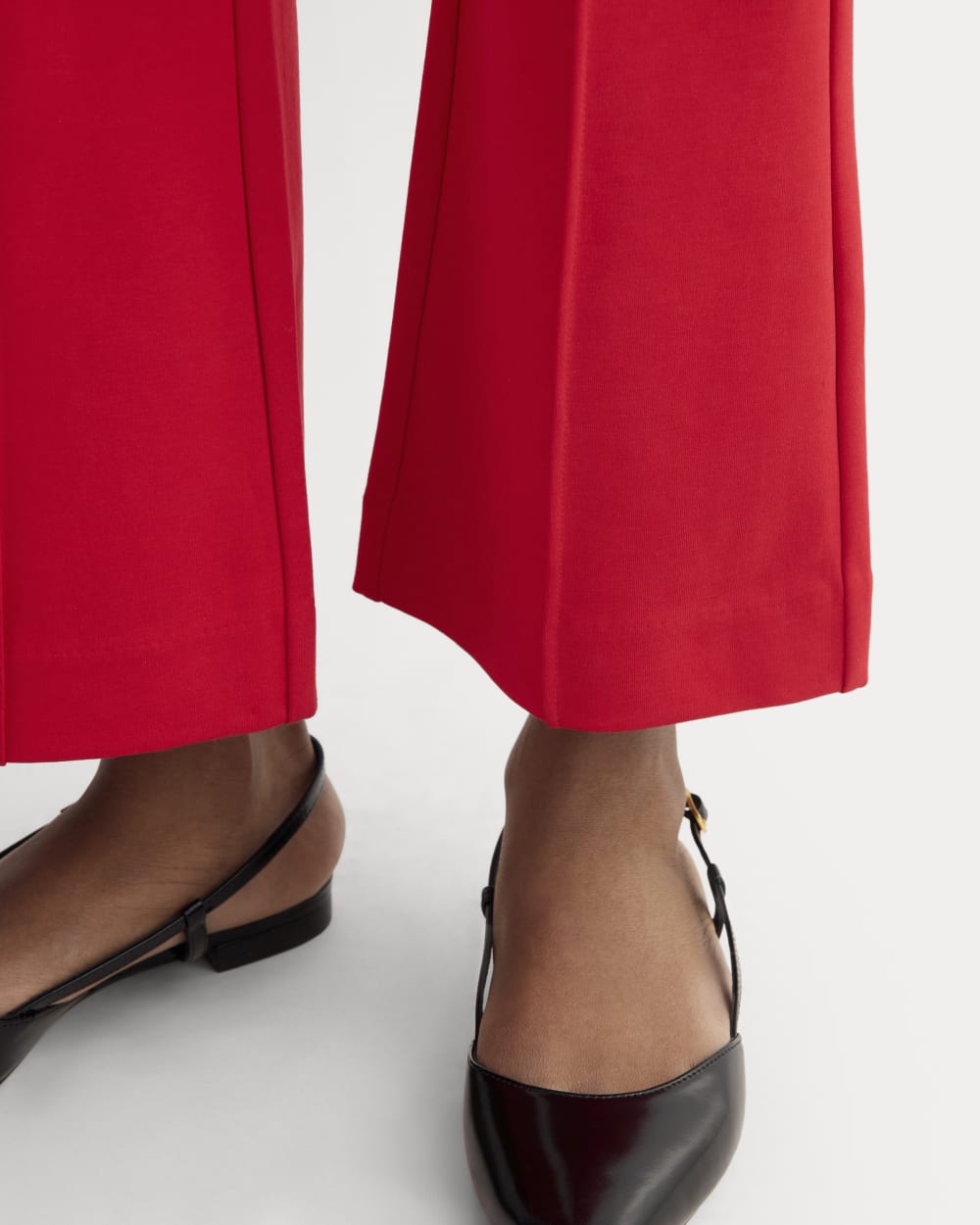 The Dream Kick Flare Pant in Classic Red — detail view