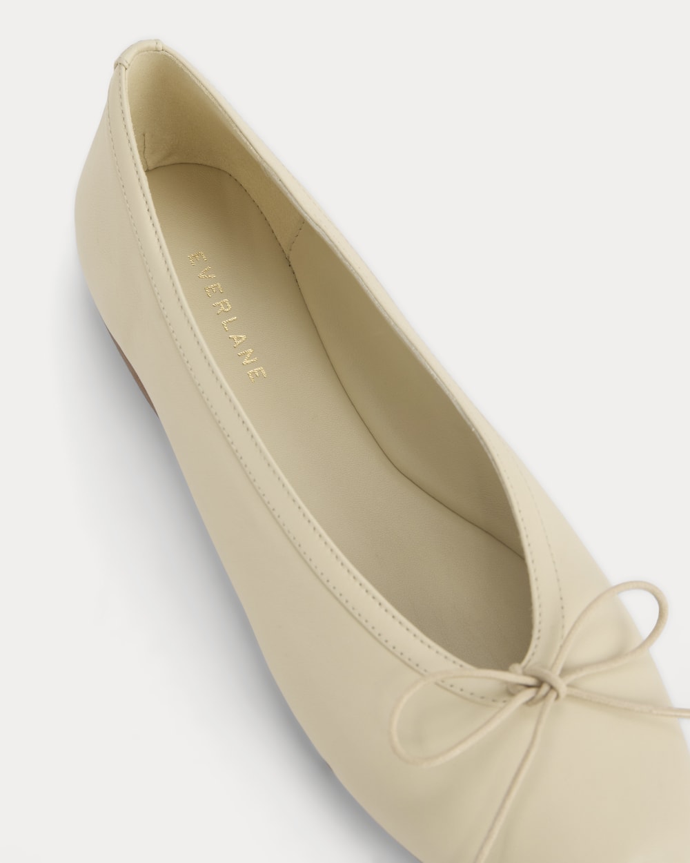 Made in Italy Ballet Flat in Crema — detail view