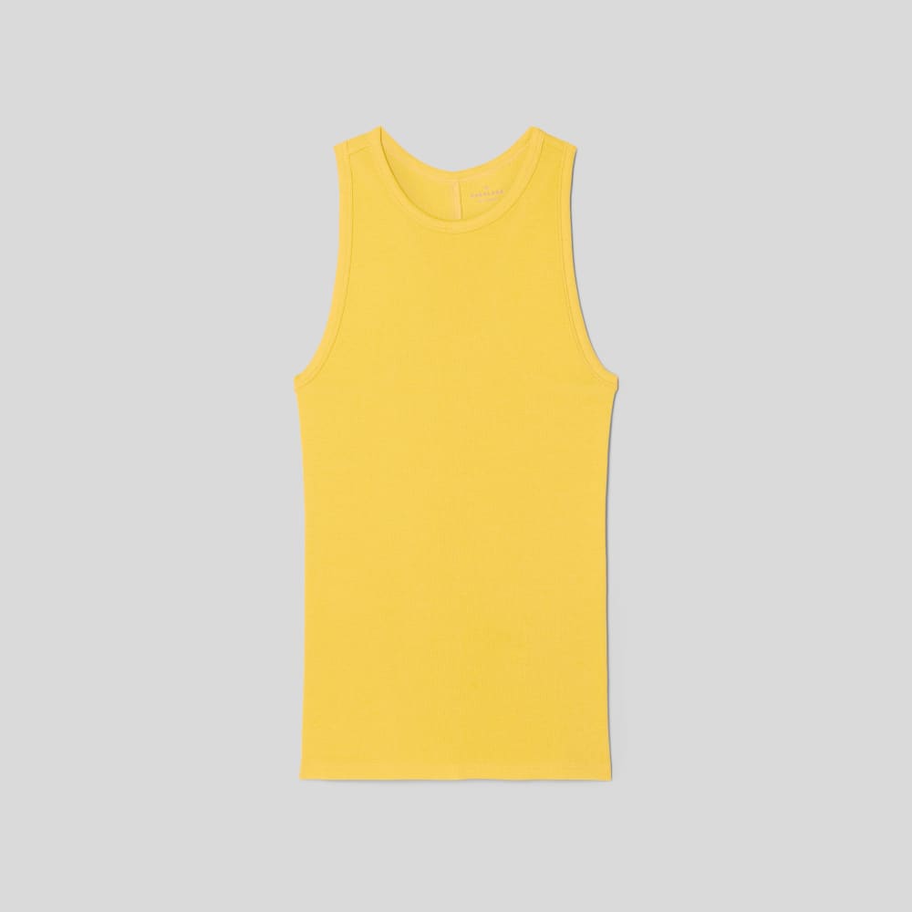 The Luxe Rib Racerback Tank in High Visibility Yellow — alternate view
