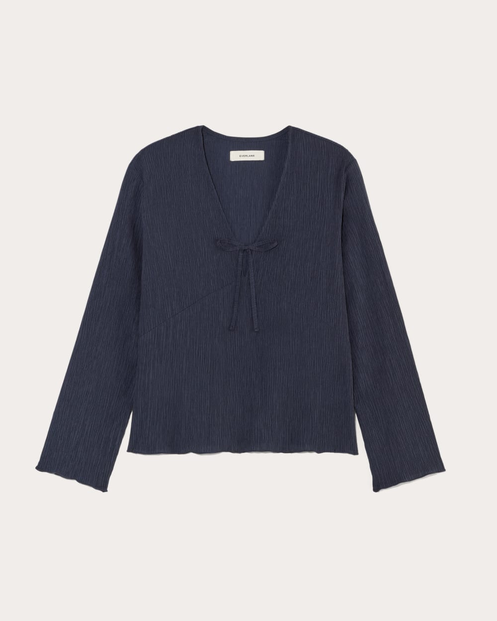 The Crinkle Long-Sleeve in Navy — alternate view