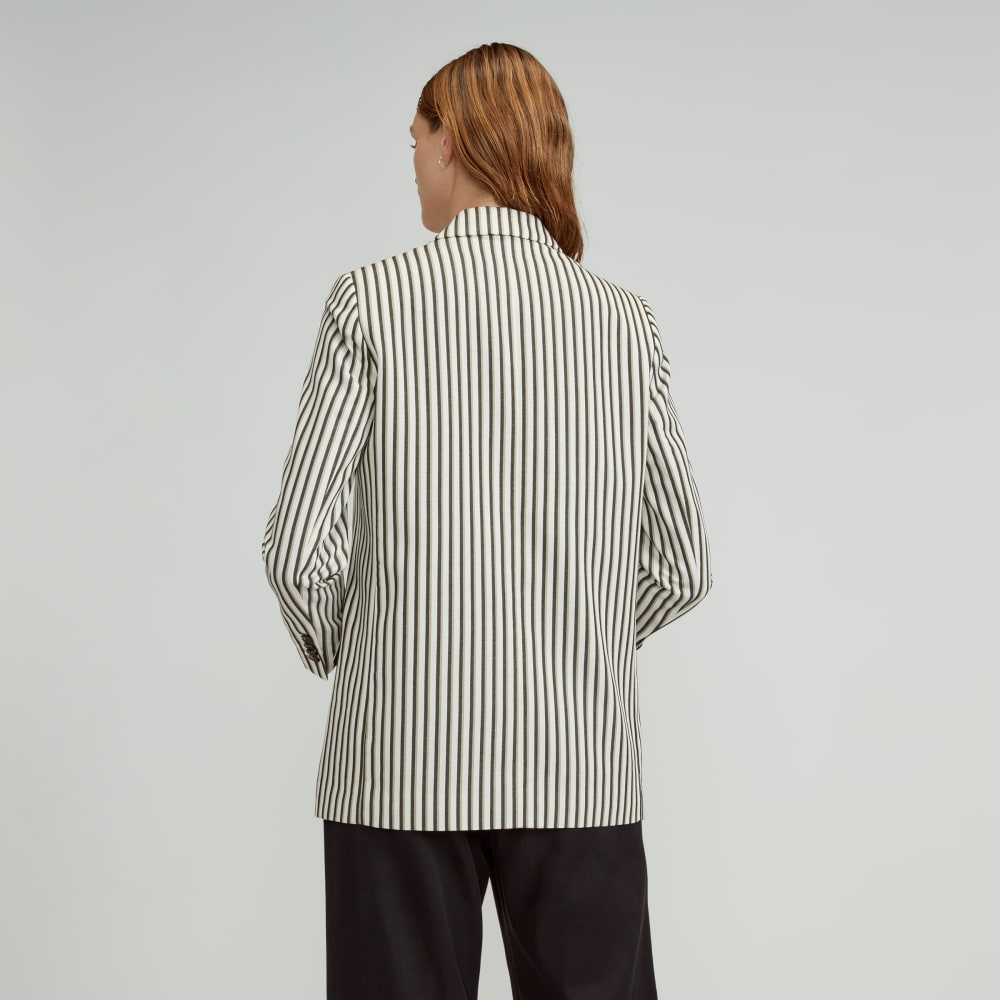The Oversized Blazer in Buttersmooth in Ombre Stripe — detail view