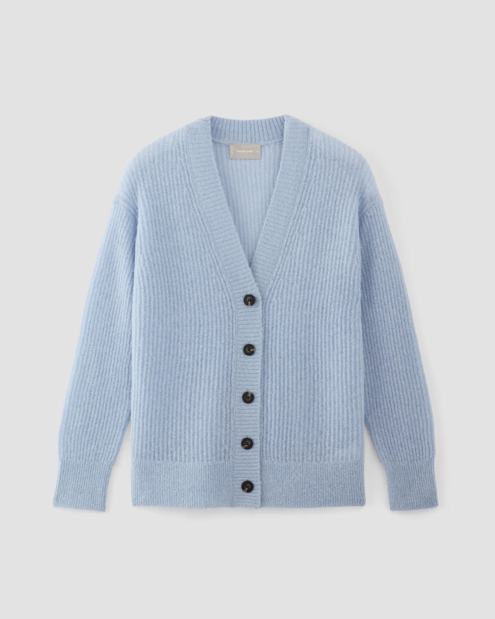 The Alpaca Oversized Cardigan in Chambray Blue — alternate view