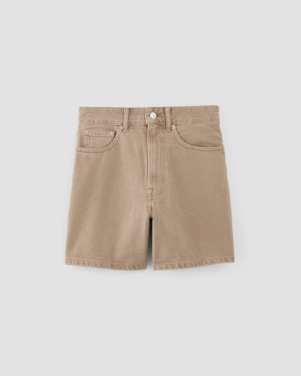The A-Line Denim Short in Neutral Chanterelle — alternate view