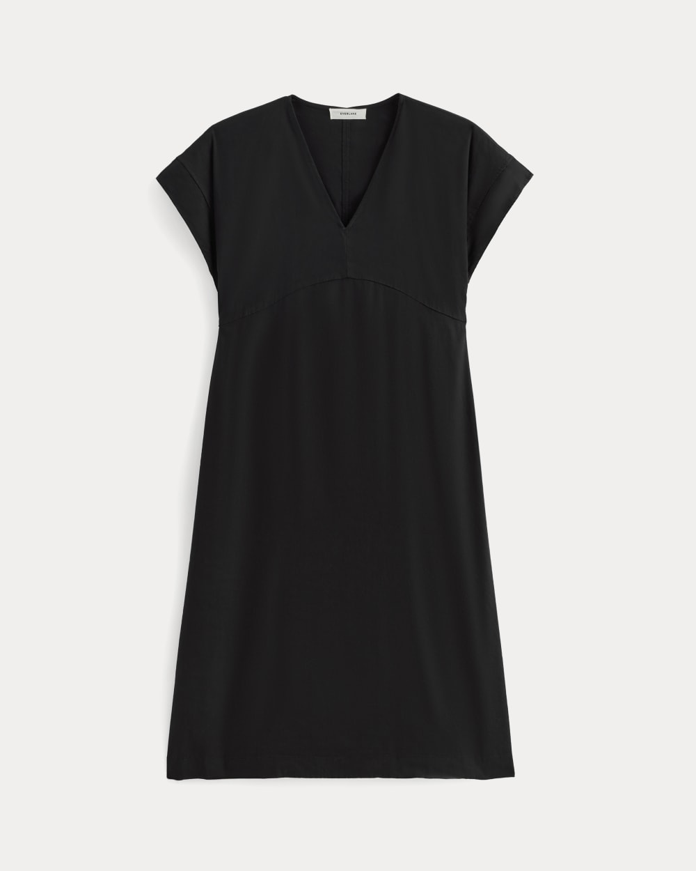 The Tie-Back Dress in Stretch Linen in Black — alternate view