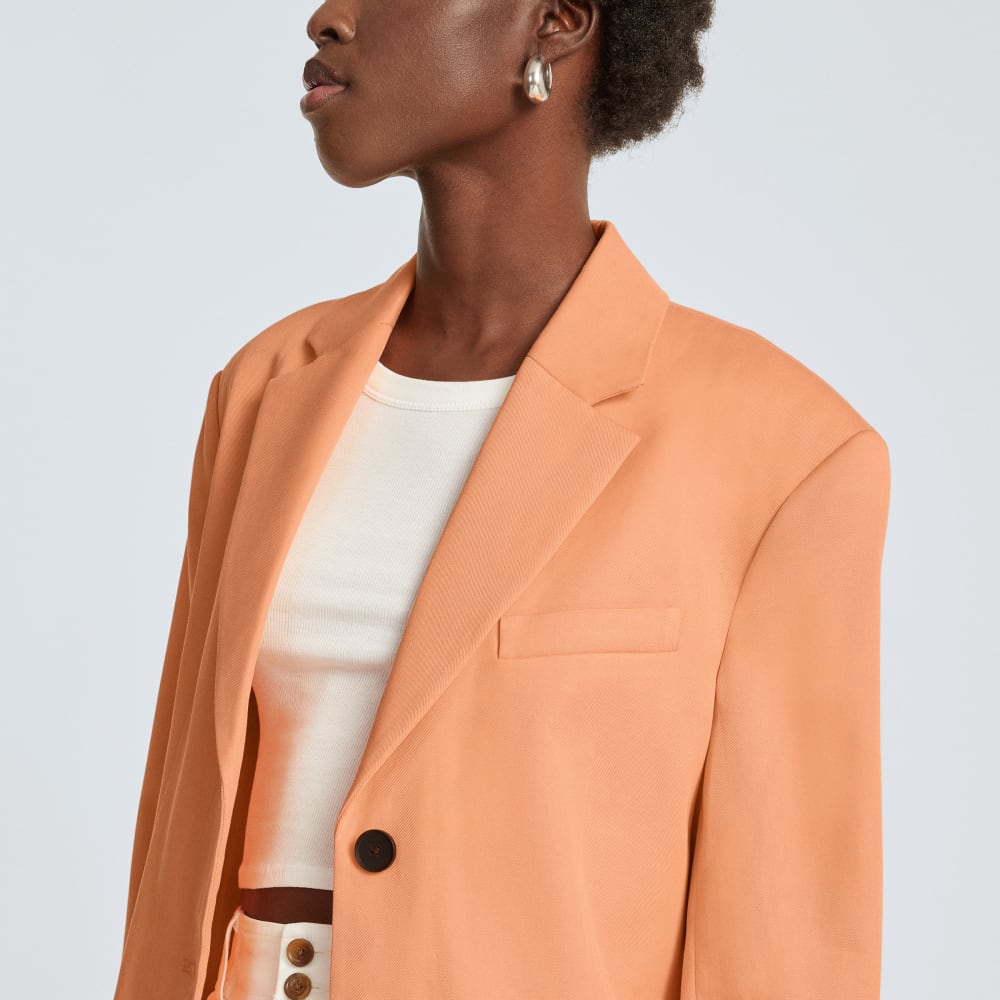 The ’80s Blazer in Orange Chiffon — detail view