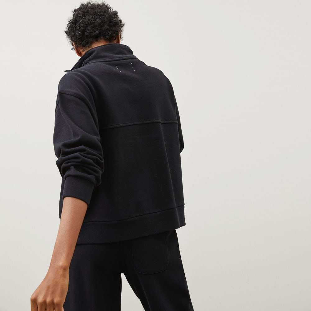 The Track Half-Zip in Black — detail view