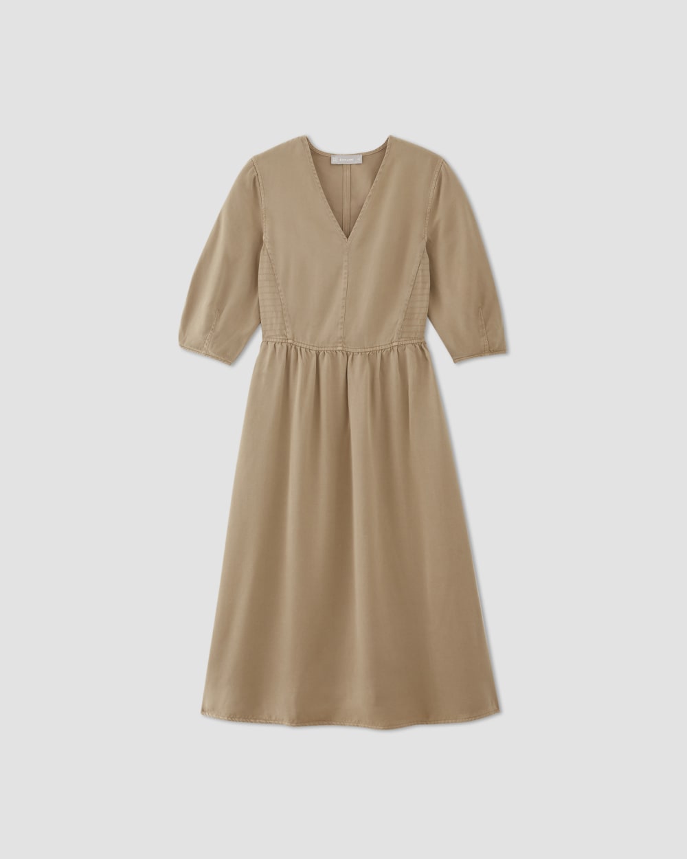 The TENCEL™ Puff-Sleeve Dress in Cornstalk — alternate view