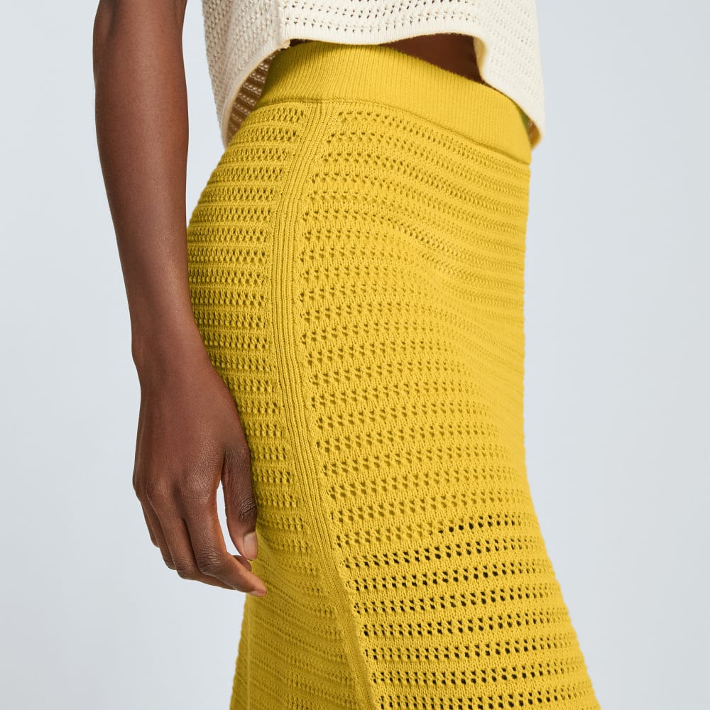 The Crochet Knit Skirt in Super Lemon — detail view