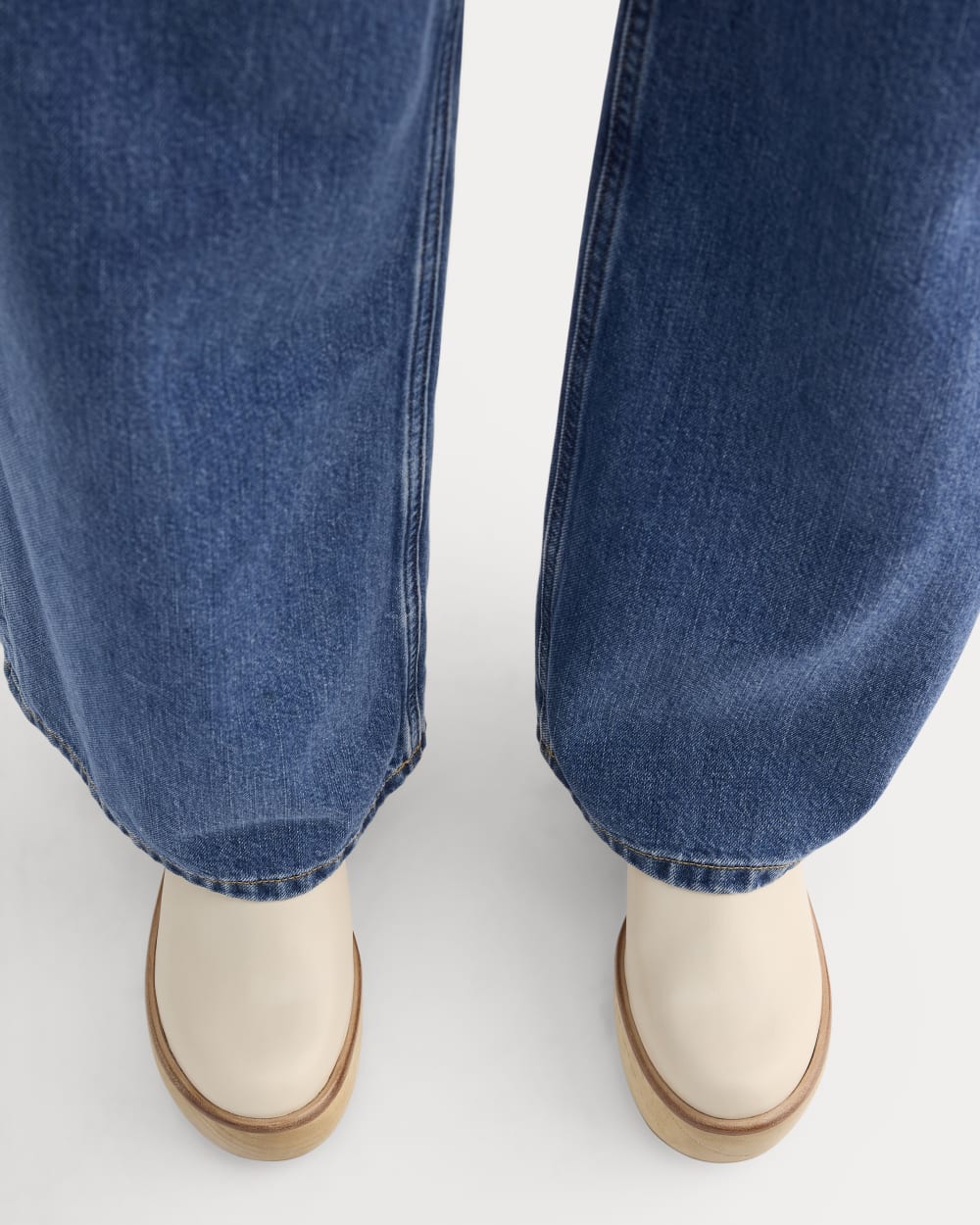 The Wooden Puffa Clog in Canvas — detail view
