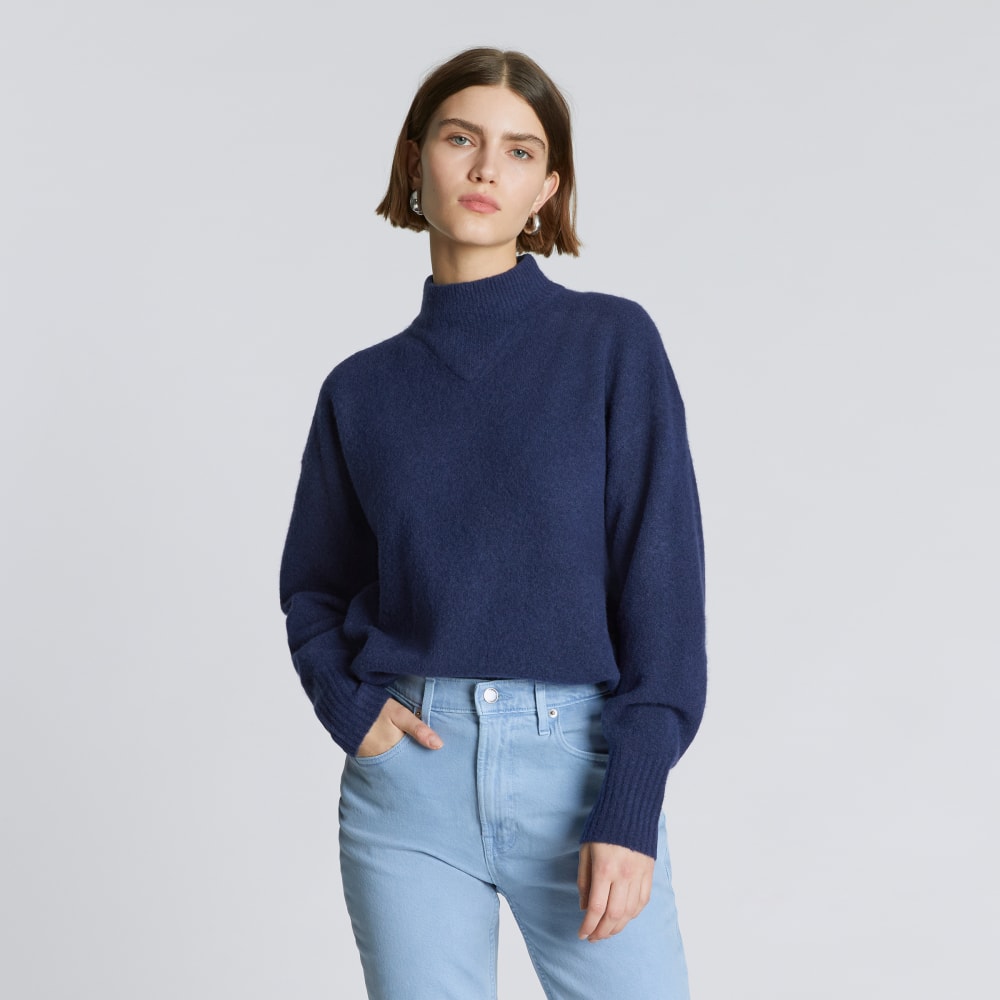 The Cozy-Stretch Pullover in Ocean Cavern — front view