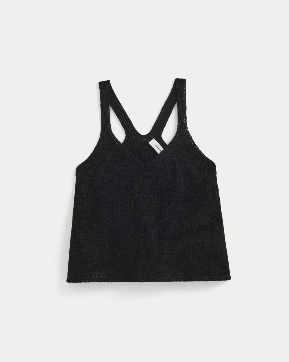 Racerback V-Neck Sweater in Black — alternate view