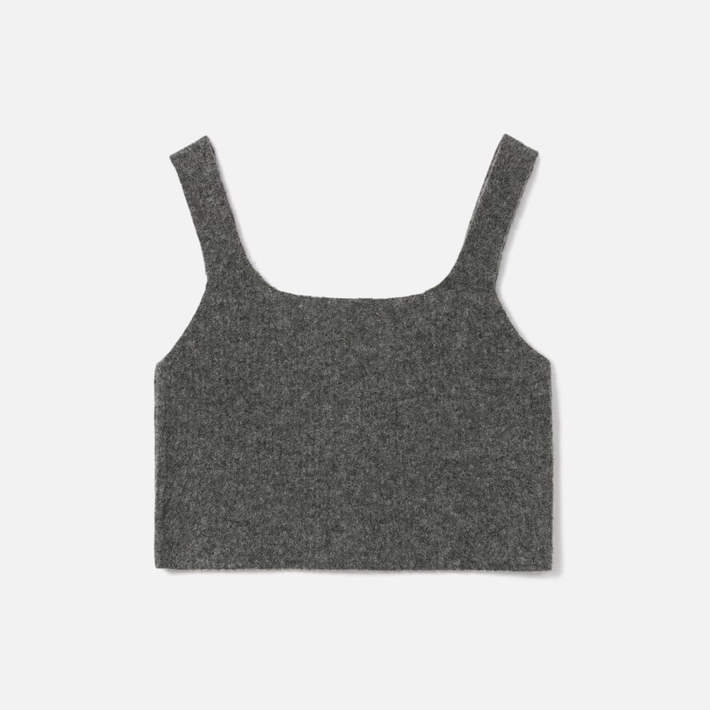 The Cozy-Stretch Tank in Heathered Charcoal — front view