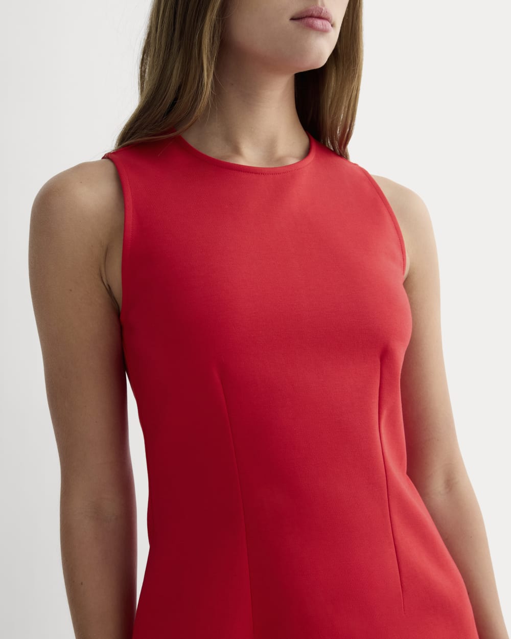 The Dream '90s Shift Dress in Classic Red — detail view