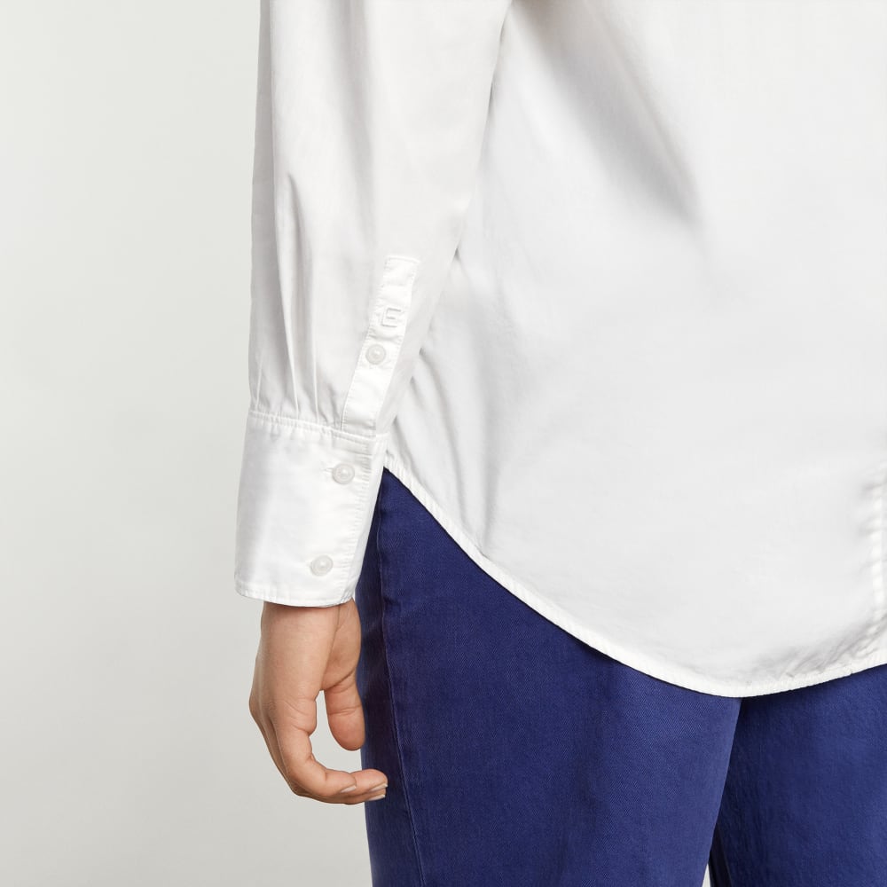 The Oversized Poplin Shirt in White — detail view
