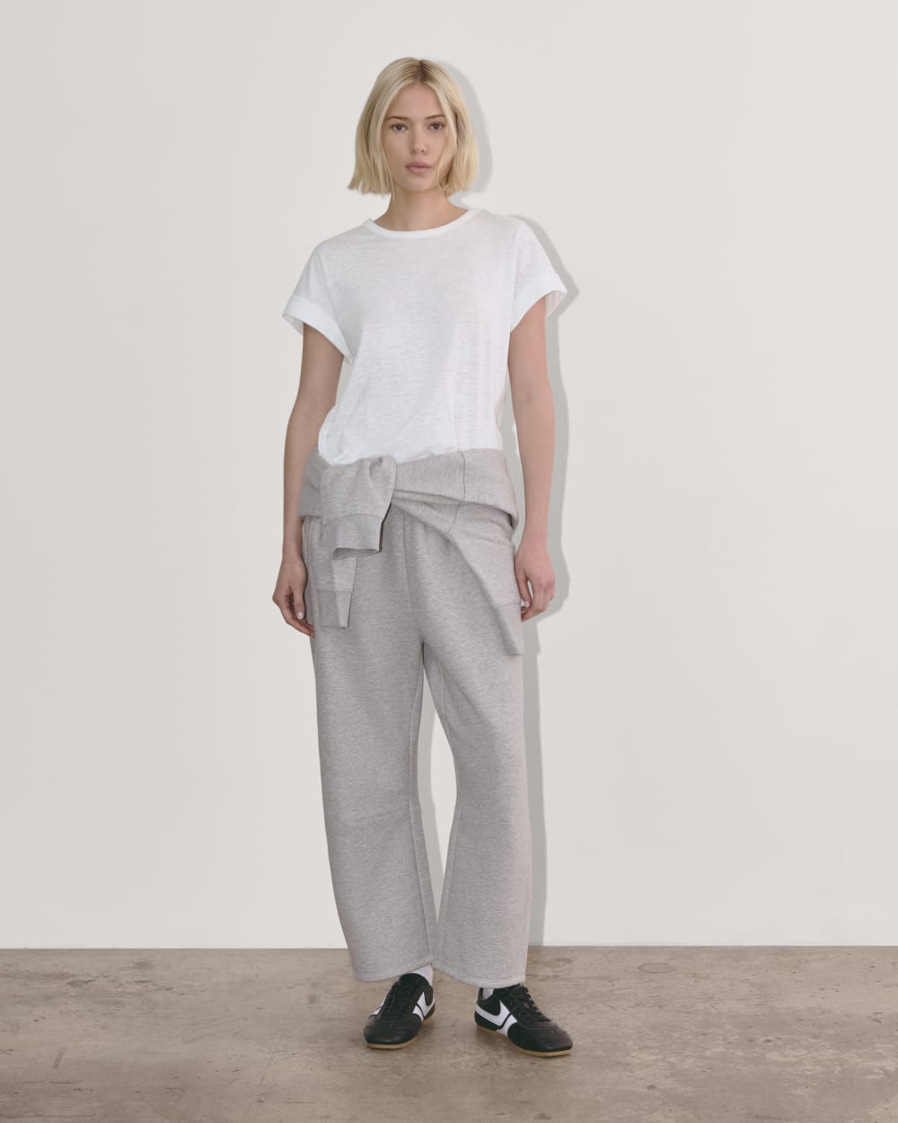 The Perform Tee in White — detail view