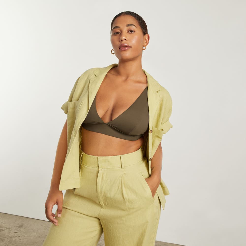 The Triangle Bikini Top in Beech — detail view