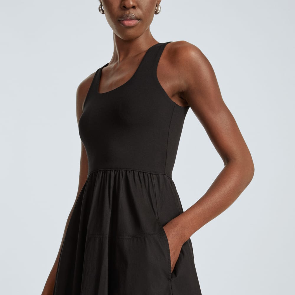 The Riviera Dress in Black — detail view