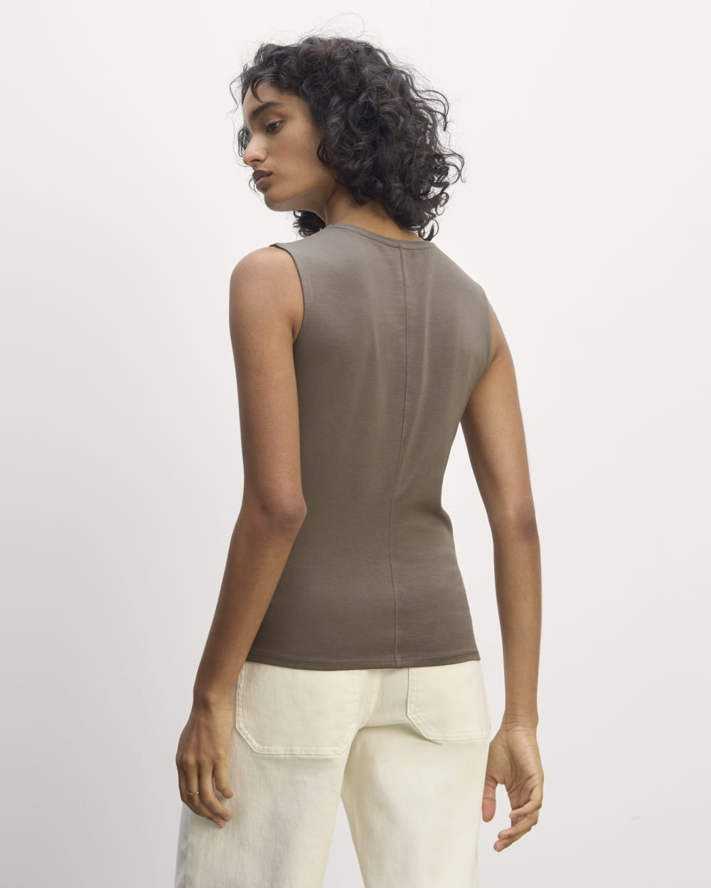 The Form Tank in Taupe — detail view