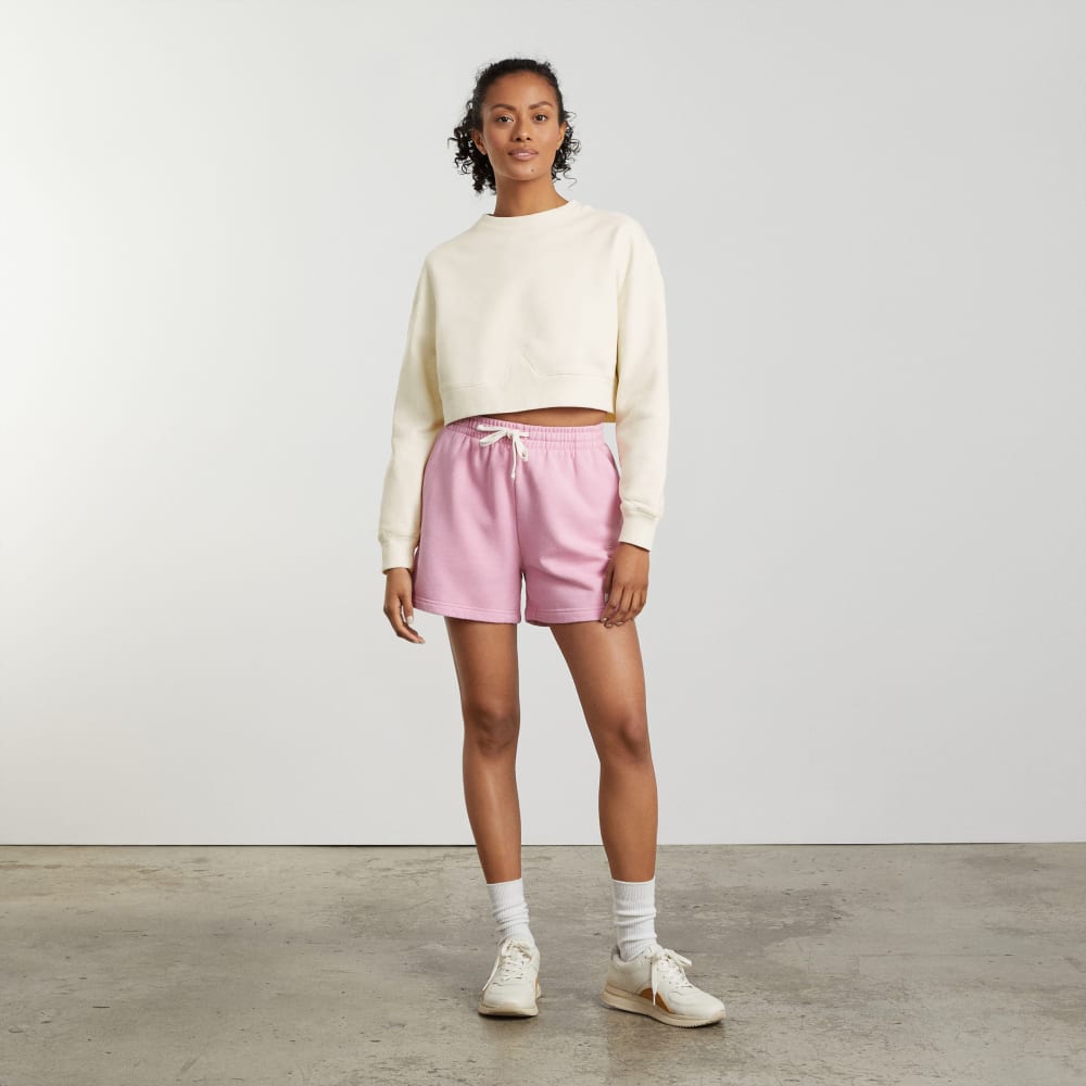 The Organic Cotton Cropped Crew in Canvas — detail view